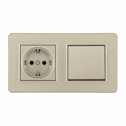 Блок с розеткой и выключателем Arte Milano SET16-2 SET16-2-40-1-30-1 shampan в интернет-магазине "Галерея света"