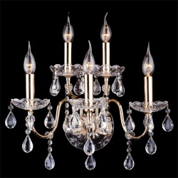 Бра Eurosvet Treasure 3600/5 золото/прозрачный хрусталь Strotskis в интернет-магазине "Галерея света"