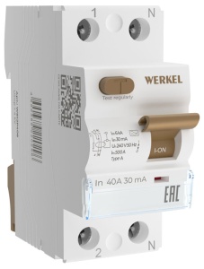Устройство защитного отключения 2P Werkel  W812P406 в интернет-магазине "Галерея света"