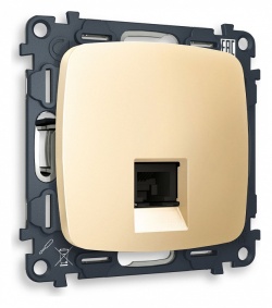 Розетка телефонная RJ-11 со штрокой, без рамки Ambrella Volt OMEGA MO612030 в интернет-магазине "Галерея света"