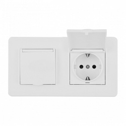 Розетка с заземлением и шторкой, с крышкой Arte Milano SET16-2 SET16-2-41-1x2 white в интернет-магазине "Галерея света"