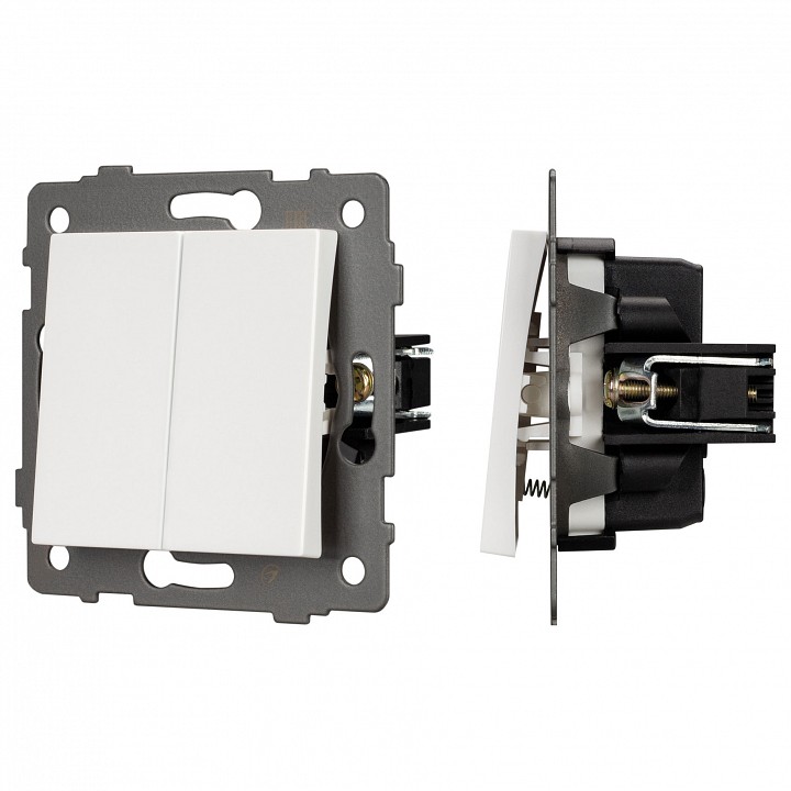 Выключатель самовозвратный двухклавишный без рамки Arlight SWT 049883 в интернет-магазине "Галерея света"