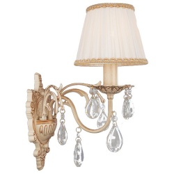 Бра Eurosvet Amelia 3637/1 белый с золотом/прозрачный хрусталь Strotskis в интернет-магазине "Галерея света"