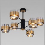 Люстра на штанге Eurosvet Arcada 70127/6 черный/дымчатый в интернет-магазине "Галерея света"