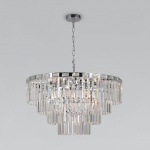 Подвесная люстра Eurosvet Elegante 10130/10 хром/прозрачный хрусталь Strotskis в интернет-магазине "Галерея света"