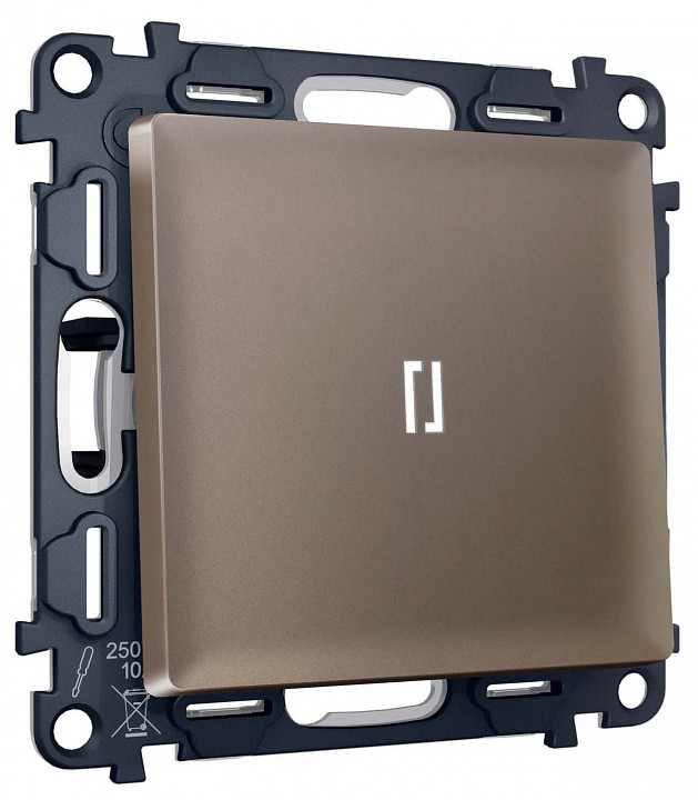 Выключатель самовозвратный одноклавишный с подсветкой, без рамки Ambrella Volt MA MA632055 в интернет-магазине "Галерея света"