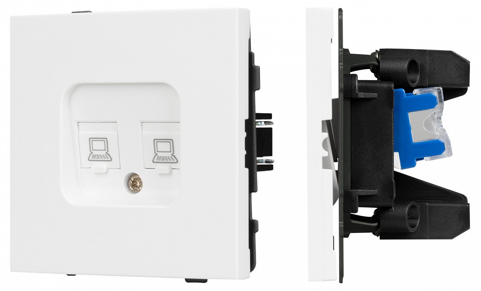 Розетка двойная Ethernet RJ-45 и со шторками, без рамки Arlight SCT-TENDO 054100 в интернет-магазине "Галерея света"