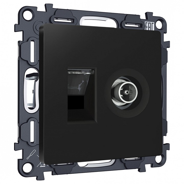 ТВ-розетка и розетка Ethernet RJ-45 без рамки Ambrella Volt ALFA MA812510 в интернет-магазине "Галерея света"