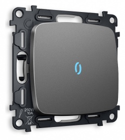 Выключатель проходной одноклавишный с подсветкой без рамки Ambrella Volt OMEGA MO652040 в интернет-магазине "Галерея света"