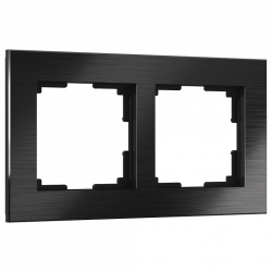 Рамка на 2 поста Werkel Aluminium (черный алюминий) W0021708 в интернет-магазине "Галерея света"