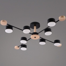 Люстра на штанге 03751 03751-0.3-08 BK+WOOD GX53 в интернет-магазине "Галерея света"