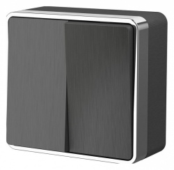 Выключатель двухклавишный Werkel Gallant (графит рифленый) W5020004 в интернет-магазине "Галерея света"