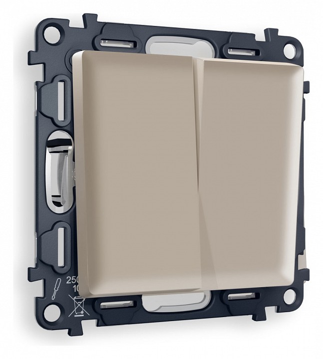 Выключатель двухклавишный без рамки Ambrella Volt ALFA MA363010 в интернет-магазине "Галерея света"