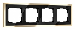 Рамка на 4 поста Werkel Baguette (черный/латунь) W0042852 в интернет-магазине "Галерея света"