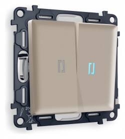 Выключатель двухклавишный с подсветкой без рамки Ambrella Volt ALFA MA364020 в интернет-магазине "Галерея света"