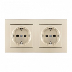 Розетка с заземлением и со шторкой Arte Milano SET06-2 SET06-2-40-1x2 shampan в интернет-магазине "Галерея света"