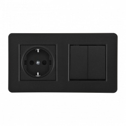 Блок с выключателями двухклавишными Arte Milano SET16-2 SET16-2-40-1-30-2 black в интернет-магазине "Галерея света"