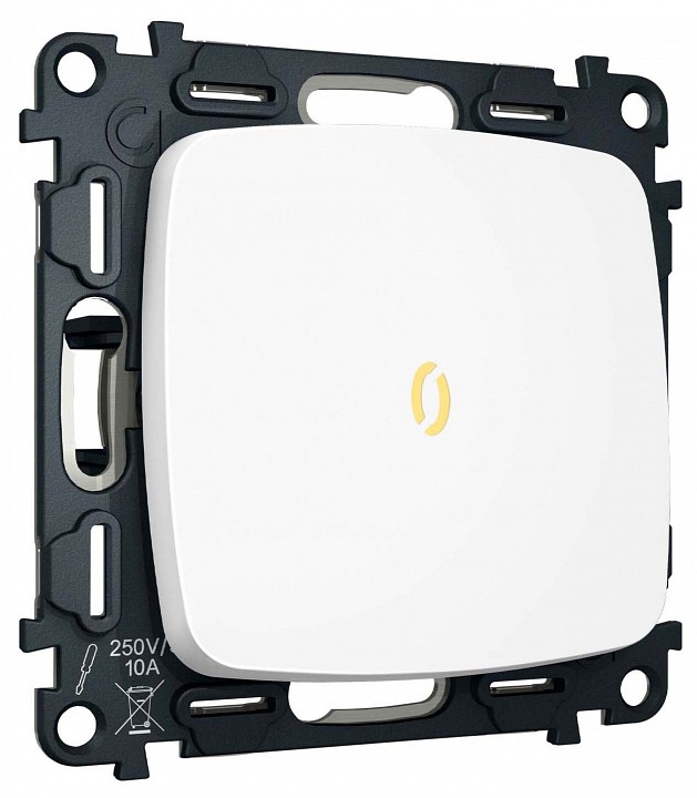 Выключатель самовозвратный одноклавишный с подсветкой, без рамки Ambrella Volt MO MO122050 в интернет-магазине "Галерея света"