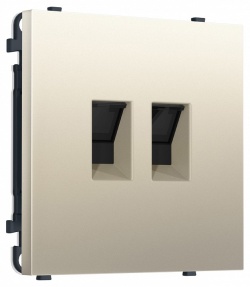 Розетка двойная Ethernet RJ-45 и со шторками, без рамки Ambrella Volt MS MS552110 в интернет-магазине "Галерея света"