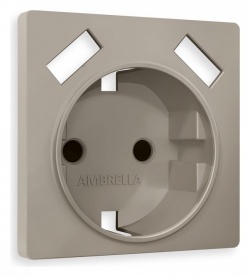 Накладка для розетки с заземлением и со шторками и 2хUSB type A Ambrella Volt ALFA AP3690 в интернет-магазине "Галерея света"