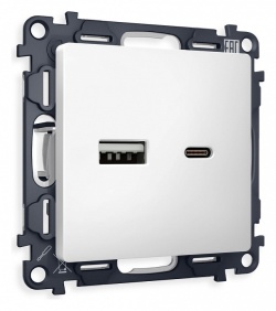 Розетка 2хUSB type A и C без рамки Ambrella Volt ALFA MA131010 в интернет-магазине "Галерея света"