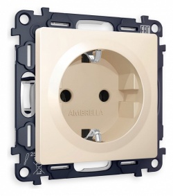 Розетка с заземлением и со шторкой, без рамки Ambrella Volt ALFA MA327010 в интернет-магазине "Галерея света"