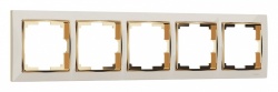 Рамка на 5 постов Werkel Snabb (слоновая кость/золото) W0051932 в интернет-магазине "Галерея света"