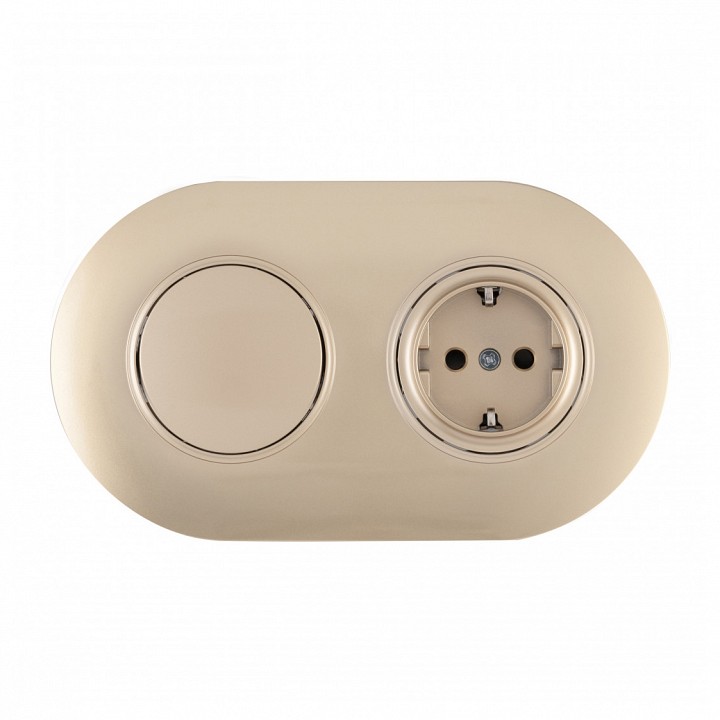 Блок с выключателями одноклавишными влагозащищенными Arte Milano SET08-2 SET08-2-40-1-30-1 shampan в интернет-магазине "Галерея света"