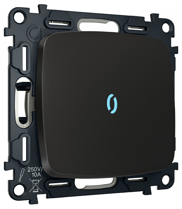 Выключатель самовозвратный одноклавишный с подсветкой, без рамки Ambrella Volt MO MO802060 в интернет-магазине "Галерея света"