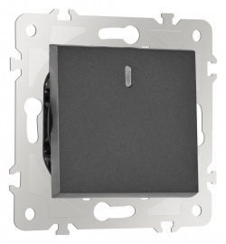 Выключатель перекрестный одноклавишный с подсветкой без рамки Arte Milano 203 203.35-1.black в интернет-магазине "Галерея света"