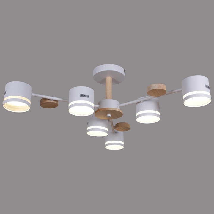 Люстра на штанге 68730-0.3-06 GX53 WH+WOOD в интернет-магазине "Галерея света"