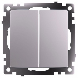 Переключатель двухклавишный без рамки Stekker Катрин 49168 в интернет-магазине "Галерея света"