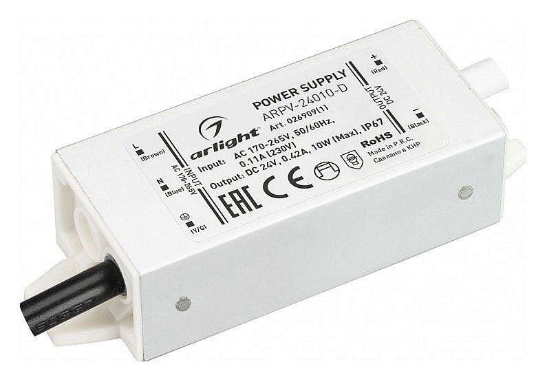 Блок питания с проводом Arlight ARPV 026909(1) в интернет-магазине "Галерея света"
