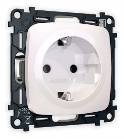 Розетка с заземлением, без рамки Ambrella Volt OMEGA MO206010 в интернет-магазине "Галерея света"