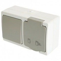 Блок с розеткой и выключателем Stekker Велена 49728 в интернет-магазине "Галерея света"