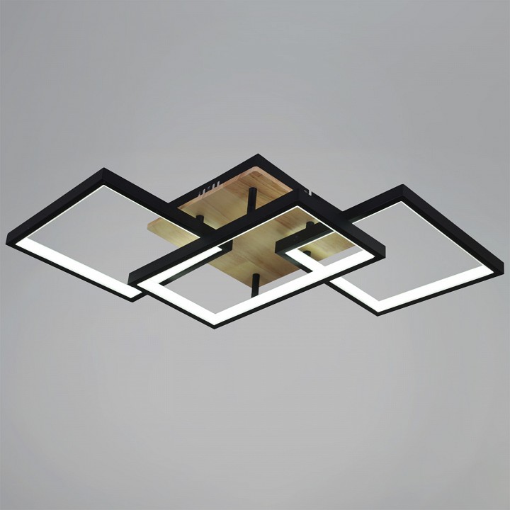 Потолочная люстра 49560-0.3-03 BK+WOOD в интернет-магазине "Галерея света"