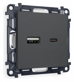 Розетка 2хUSB type A и C без рамки Ambrella Volt ALFA MA911010 в интернет-магазине "Галерея света"