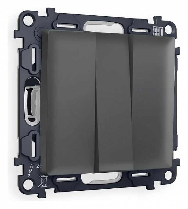 Выключатель трехклавишный без рамки Ambrella Volt ALFA MA905010 в интернет-магазине "Галерея света"