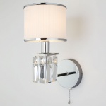 Бра Eurosvet Zaffiro 10099/1 хром/прозрачный хрусталь Strotskis (новый абажур) в интернет-магазине "Галерея света"