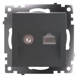 ТВ-розетка и розетка Ethernet RJ-45 без рамки Stekker Катрин 49417 в интернет-магазине "Галерея света"