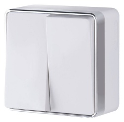 Выключатель двухклавишный Werkel Gallant (белая) W5020001 в интернет-магазине "Галерея света"