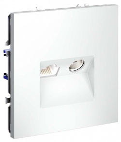 ТВ-розетка и розетка Ethernet RJ-45 без рамки Voltum S70 VLS060702 в интернет-магазине "Галерея света"