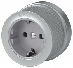 Розетка с заземлением Werkel Ретро (матовый хром) WL19-10-01 в интернет-магазине "Галерея света"