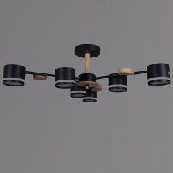 Люстра на штанге 68730-0.3-06 GX53 BK+WOOD в интернет-магазине "Галерея света"