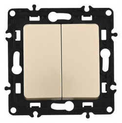 Выключатель проходной двухклавишный без рамки Arte Milano 217 217.32-2.shampan в интернет-магазине "Галерея света"
