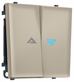 Выключатель самовозвратный двухклавишный с подсветкой, без рамки Ambrella Volt MS MS344460 в интернет-магазине "Галерея света"