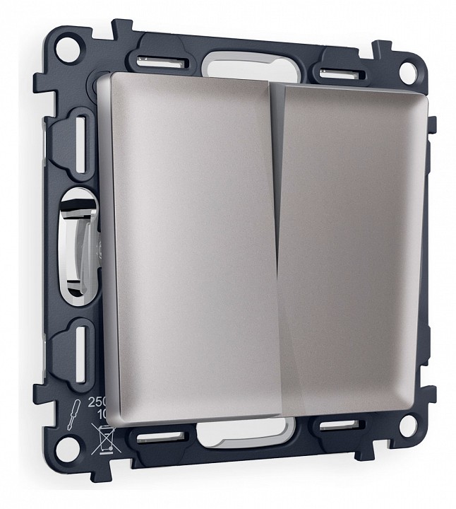 Выключатель двухклавишный без рамки Ambrella Volt ALFA MA503010 в интернет-магазине "Галерея света"