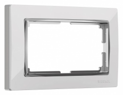 Рамка для двойной розетки Werkel Snabb (белый/хром) W0081901 в интернет-магазине "Галерея света"