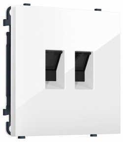 Розетка двойная Ethernet RJ-45 и со шторками, без рамки Ambrella Volt MS MS112110 в интернет-магазине "Галерея света"