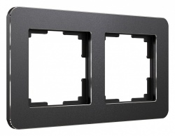 Рамка на 2 поста Werkel Platinum (черный алюминий) W0022608 в интернет-магазине "Галерея света"